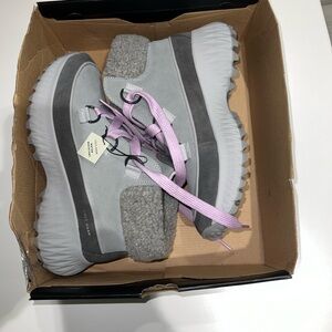 COLE HAAN FAUX SHEARLING HIKING BOOTS